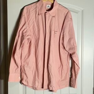 Lacoste Pink Casual Button Down Shirt Relaxed Fit